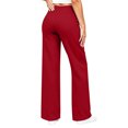 thumbnail image 6 of hoksml Women's Straight Leg Pants V Waist Wide Waistband Casual Pants with Pockets, 6 of 8