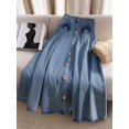 thumbnail image 2 of Womens Light Wash A-Line Denim Skirt With Front Button Closure, 2 of 7