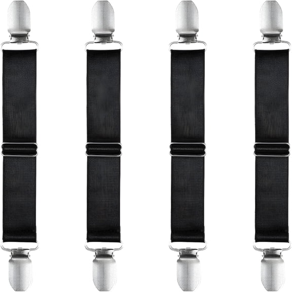 OQRKI 4 Pcs Adjustable Elastic Boot Straps Pant Leg Straps Elastic Adjustable Cowboy Boot Strap Clamp for Pants for Women and Men Riding Motorcycle Mitten Pants