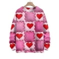 DBAIXID Valentine Sweaters for Women Striped with Heart Oversized 2025