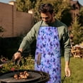 thumbnail image 4 of Purple Butterfly Pattern Apron-Garden Aprons for Women with Pockets-Cotton Linen Waterproof Kitchen Cooking Gardening Aprons Adjustable for Kitchen,Cooking,BBQ and Salon 33x27 Inch, 4 of 7