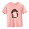 thumbnail image 6 of HOMADLES Girls Graphic Tee, Crewneck Lightweight Loose Fit Short Sleeve Shirt Summer Stretch Tops Work Shirt Pink 2-3 T, 6 of 6