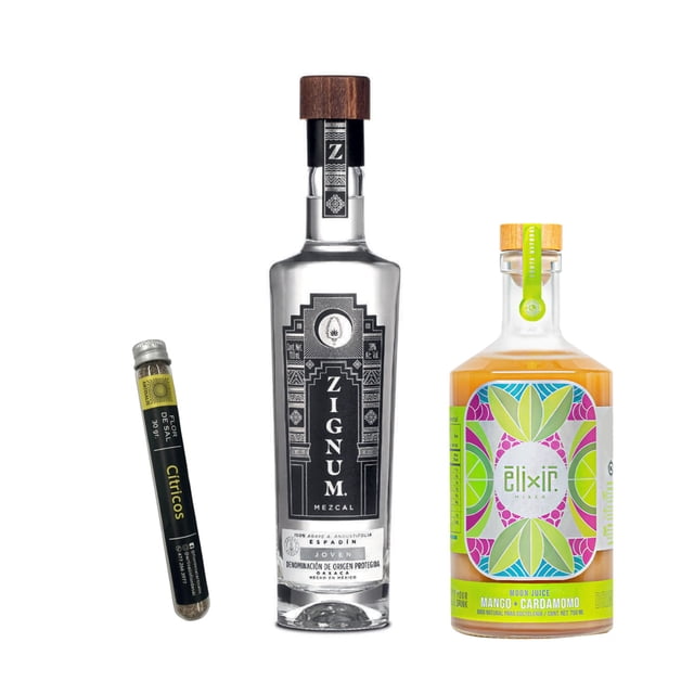 Kit Ritual Mezcalero Zignum Joven + Elixir Mixer Mango + Sal Cítricos