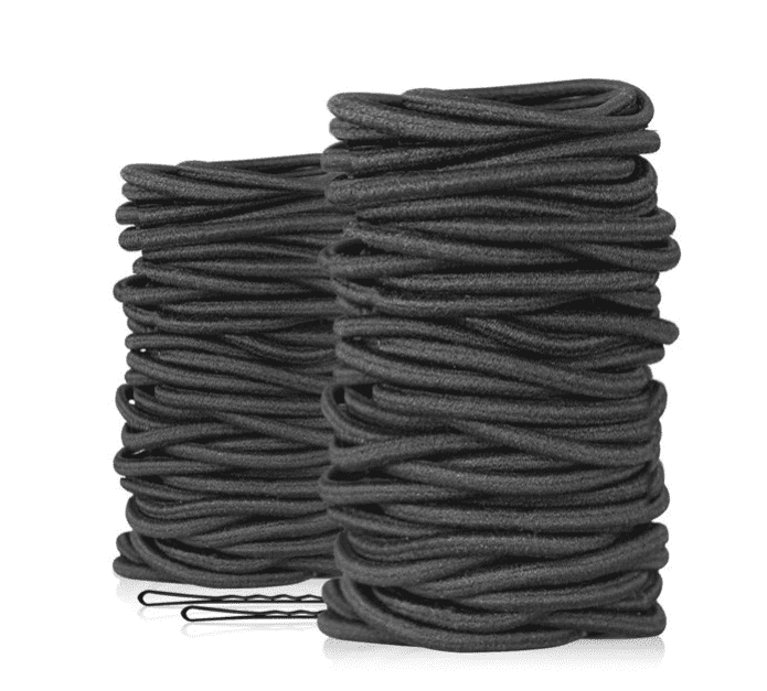 Hair Ties for Women Thick Hair, 4mm Black Elastic Hair Bands, 50 Count Fabric Wrap Rubber Bands Ponytail Holders with Bobby Pins, DIY Hair Styling Accessories Hair Ties for Women Thick Hair, 4mm Black Elastic Hair Bands, 50 Count Fabric Wrap Rubber Bands Ponytail Holders with Bobby Pins, DIY Hair Styling Accessories