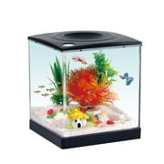 Aqua Culture Plastic 0.75 Gallon Aquarium, Black, 6.02"L x 6.02''W x 7.08''H