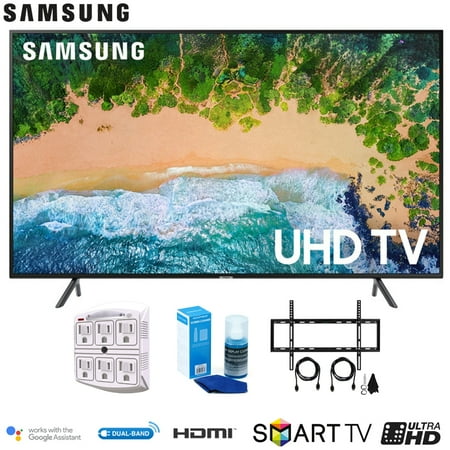 Samsung 50NU7100 50" NU7100 Smart 4K UHD TV 2018 with Wall Mount + Cleaning Kit (UN50NU7100)