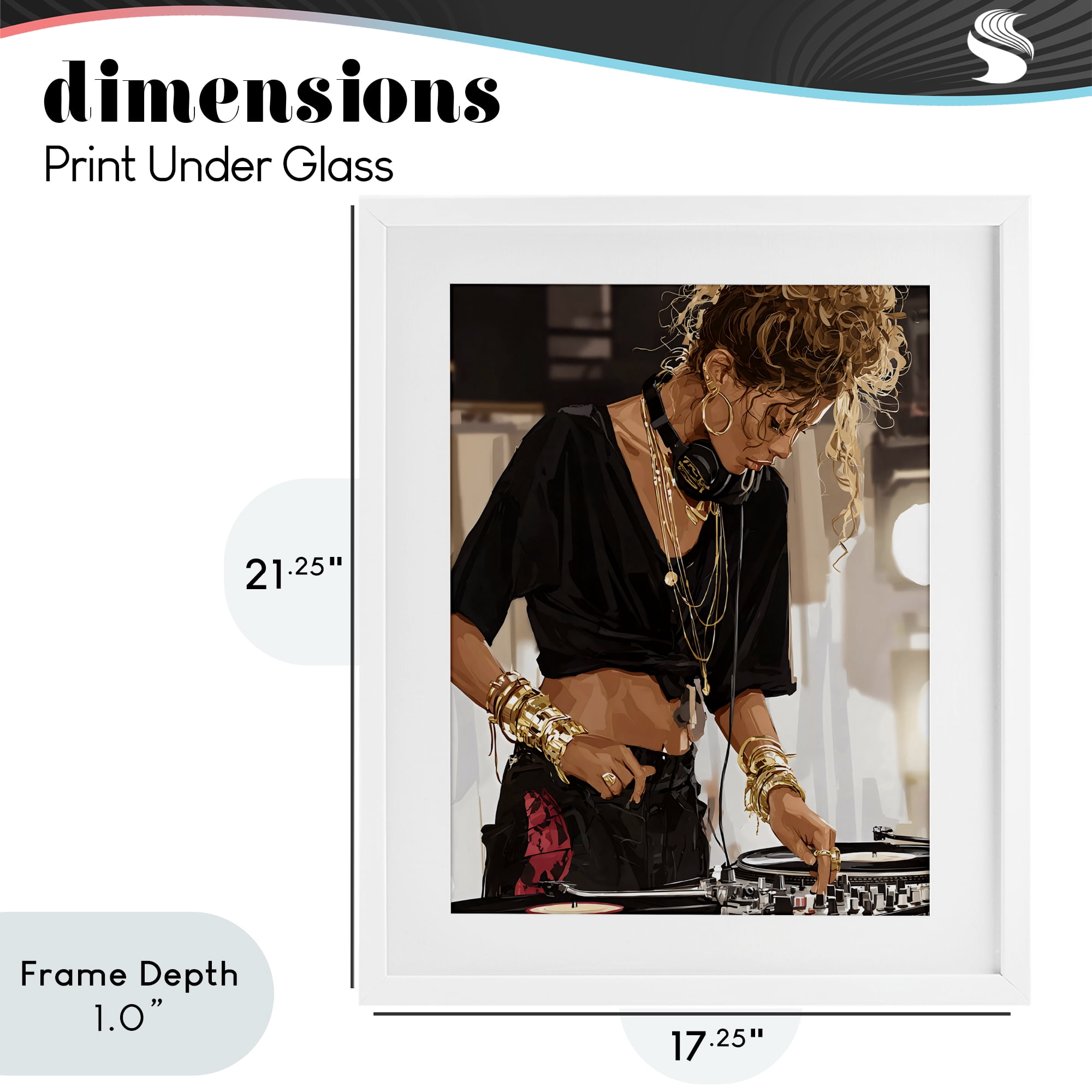 Stupell Industries Speaking Through Music DJ White Framed Print Under Glass, design by Franklyn Gregory