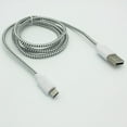 thumbnail image 2 of White Braided 10ft Long USB Cable Rapid Charge Wire Sync Durable Data Sync Cord Micro-USB 69 for Samsung Galaxy Kids Tab 3 7.0 Mega 2 Note 2 NotePRO 12.2 On5 Prevail LTE S4, S5 Active, Mini, 2 of 2