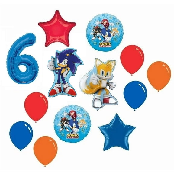 Sonic the Hedgehog and Miles Tails Prower 6th Birthday Party Supplies 13 Piece Set