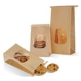 BagDream 50Pcs Brown Bakery Bags with Window, 3.54x2.36x6.7 inches