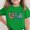 Green, variant on Boys Girls 4th of July Shirts Short Sleeve Independence Day T-Shirts Kids Summer Floral Printd Patriotic Tees Tops 3-15 Years