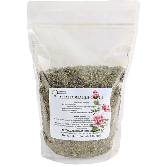 Alfalfa Meal Fertilizer 2.80-0.29-2.40"Greenway Biotech Brand" 1 Pound