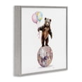 thumbnail image 3 of Stupell Industries Bear & Balloons Disco Animals Painting Gray Framed Art Print Wall Art, 17 x 17, 3 of 8