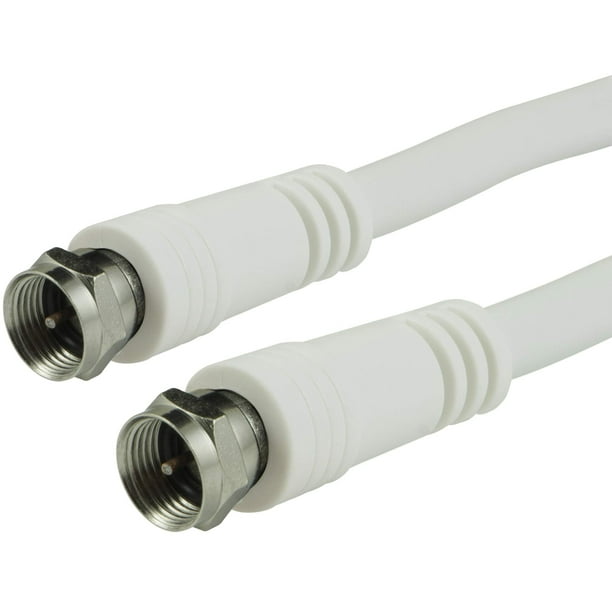 GE RG6 Cable coaxial, conectores tipo F de 25 pies, coaxial doble blindado, salida de entrada, coaxial de baja pérdida, ideal para antena de TV, DVR, VCR, receptor de sat&ea GE home electrical NA