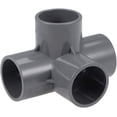 thumbnail image 1 of Jinsinto 4 Way Elbow PVC Pipe Fitting Furniture Grade 32mm Angle Tee Connectors Gray 10Pcs, 1 of 4