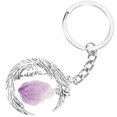 thumbnail image 1 of Crystal Moon Keychain for Hanging Keys Vintage Silver Keyring, 1 of 4