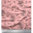 thumbnail image 1 of Soimoi Pink Cotton Jersey Fabric Hardware Tools & Text Print Sewing Fabric Yard 58 Inch Wide, 1 of 5