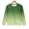thumbnail image 5 of Women's Ombre Gradient Sweatshirt, Drop Shoulder Crewneck Pullover, Color Fade Long Sleeve Top, Casual Color Transition Blouse, Soft Stretch Knit Comfort Wear Green M, 5 of 10