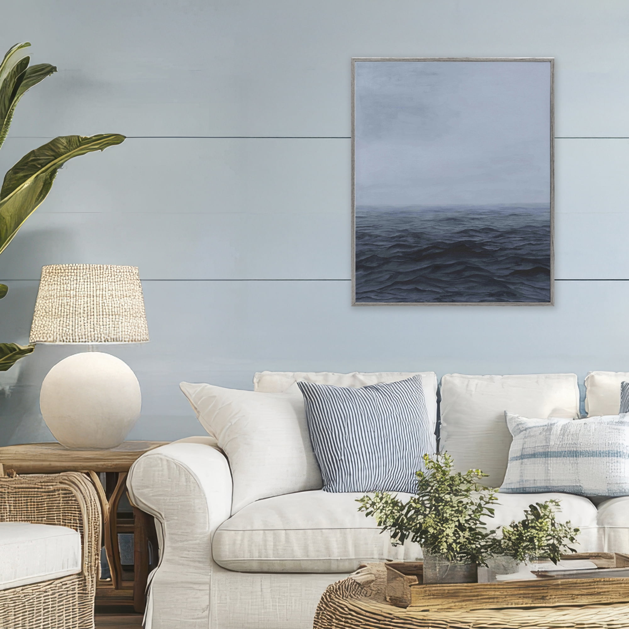 Stupell Industries Vast Ocean Expanse Gray Framed Giclee Art, design by Michael Willett