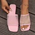 thumbnail image 2 of Womens Pink Mesh Slide Sandals Flat Open Toe Breathable Heart Pattern Cute Summer Beach Shoes,Size 6.5, 2 of 8