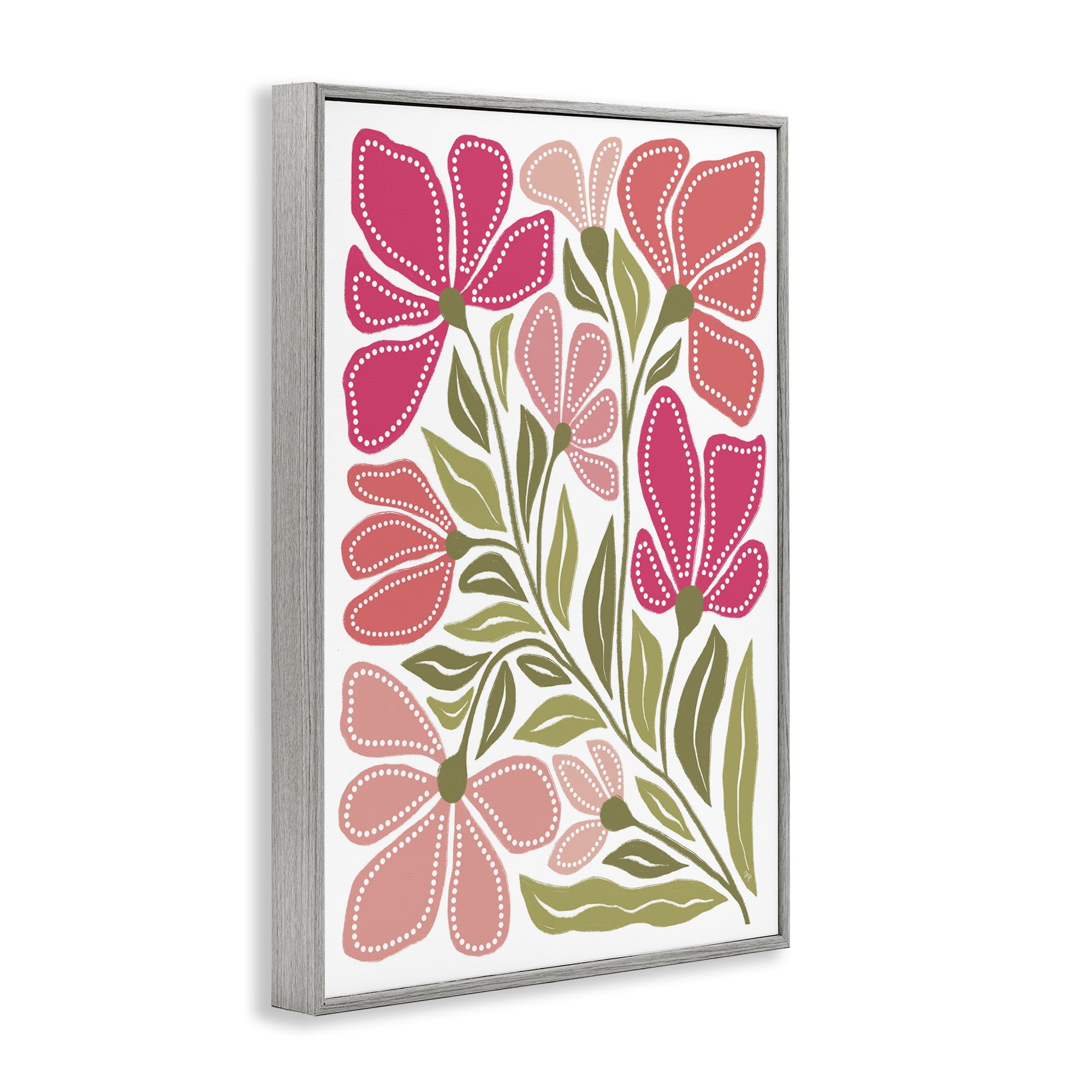 Stupell Industries Bold Midcentury Blooms Gray Framed Giclee Art, design by Martina Pavlova