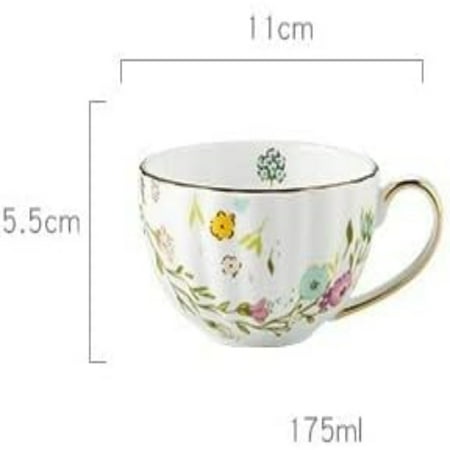 

YIRENWL Creative modern and stylish Ceramic Porcelain Coffee Cup and Saucer Set - Elegant and decorative mug cups perfect for the cafe experience - Tazas Para Cafe