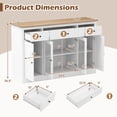 thumbnail image 3 of Gymax 55'' Large Buffet Sideboard w/ 3 Drawers 2 See-through Doors Adjustable Shelves, 3 of 10