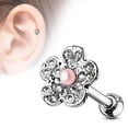 thumbnail image 3 of MoBody Clear CZ Jeweled Flower with Faux Pink Pearl Tragus Earring Surgical Steel Cartilage Helix Piercing Stud 16G, 3 of 3