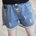 thumbnail image 4 of GERsome Girls Jean Shorts Comfy Elastic Waist Shorts Summer Pull On Short with Pockets Little Girls Lightweight Jean Shorts Casual Baggy Trendy Short Pants 4-15 Years, 4 of 9