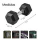 thumbnail image 3 of Juego de Mancuernas Hexagonales de 15 lb, 2 Pesas de Hierro Fundido con Recubrimiento de Neopreno, Agarre Antideslizante, Entrenamiento en Casa o Gimnasio, Uso Profesional (15, Libras), 3 of 8