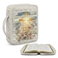 thumbnail image 2 of Xixirimido Cross White Lily Flower Print Quilted Bible Cover Bible Case for Women, Large Bible Carrying Case with Handle, Bible Study Supplies & Christian Gift for Men, 2 of 7