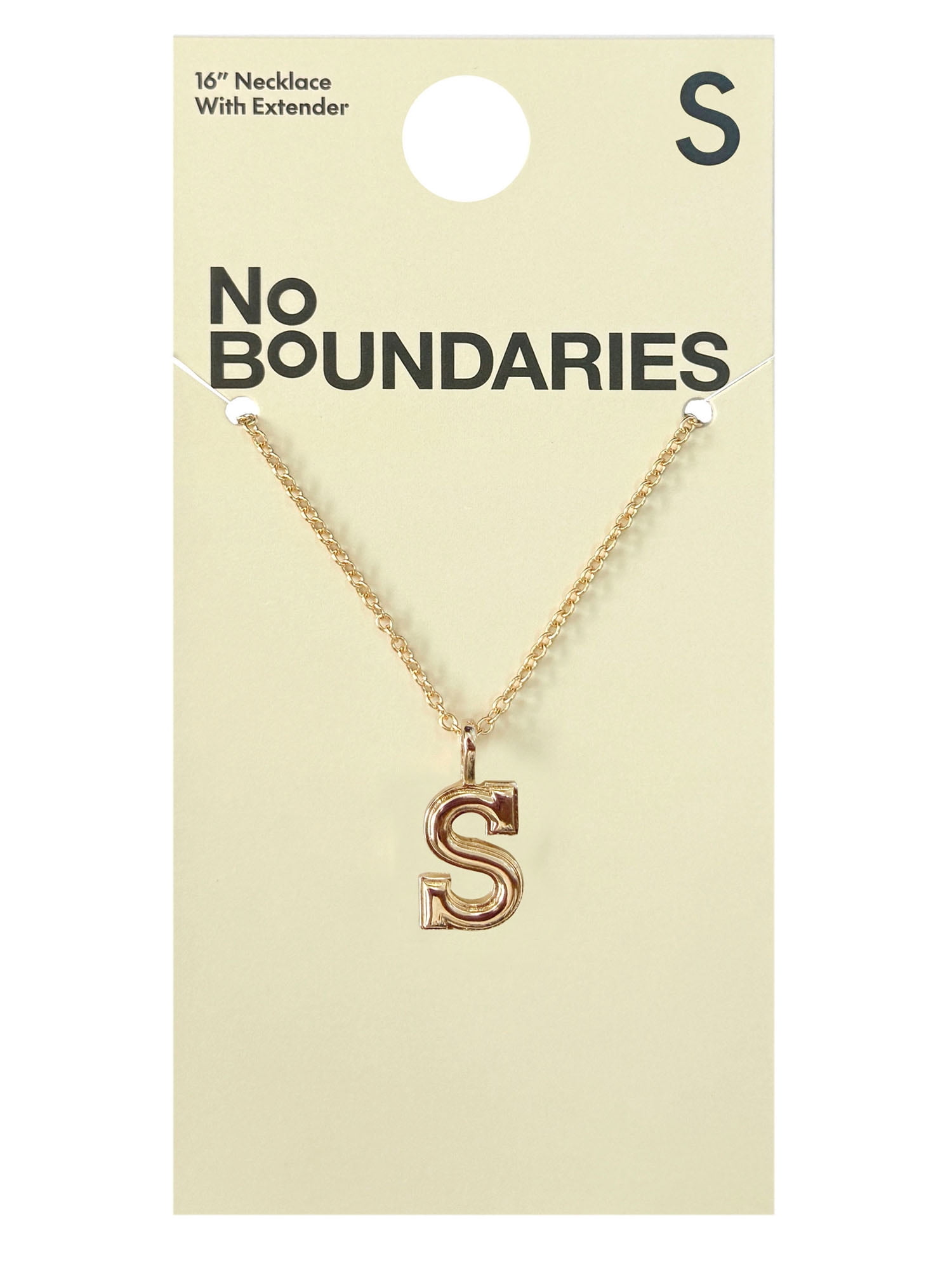 No Boundaries Essentials Varsity Initial "S" Gold-Plated Necklace