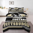 thumbnail image 2 of Erosebridal Sports Theme Bedding Sets Queen with Comforter, Bedroom Decor, Black 3 Pieces, Pittsburgh, 2 of 6