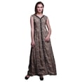 thumbnail image 1 of Bimba Floral Women V Neck Sleeveless Front Slit Casual Maxi Printed BohoÂ&nbsp;Dress-XX-Large, 1 of 5