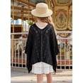 thumbnail image 6 of Ticikt Kids Girls' Knit Beach Cover Up, Hollow Crochet Poncho Sun Shawl for Swimwear 7-12Y, 6 of 8