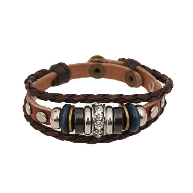 SIfdSeng Bracelet et Joncs Unisexes en Cuir Bijoux Bracelets pour Couples Bracelets Cœur Noirs pour Femmes Bracelets Initiale Rouges pour Femmes Corde