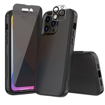 Xhy iPhone 14 Pro Max Case with Privacy Screen and Lens Protector Military Grade Full Body Protection 3 in 1 Shockproof Rugged TPU Durable Detachable for iPhone 14 Pro Max 6.7 inch 2022 Phone - Black
