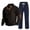 Navy, variant on Ahabrexf Suits for Men, Stand up Loose 2 Pc Corduroy Long Sleeve Sports Trousers Set