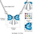 thumbnail image 4 of FindChic Bow Necklace for Women, Synthetic Blue Topaz Birthstone Necklaces Bow Heart Cubic Zirconia Pendant Birthday Mothers Day Jewelry Gifts Her Wife Lady Adults Ideas, 4 of 9