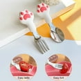 thumbnail image 4 of Cartoon Spoon Cartoon Spoon Nice-looking Easy to Clean Cute Cat Paw Design Mini Spoon/Fork Baby Tableware Daily Use, 4 of 6