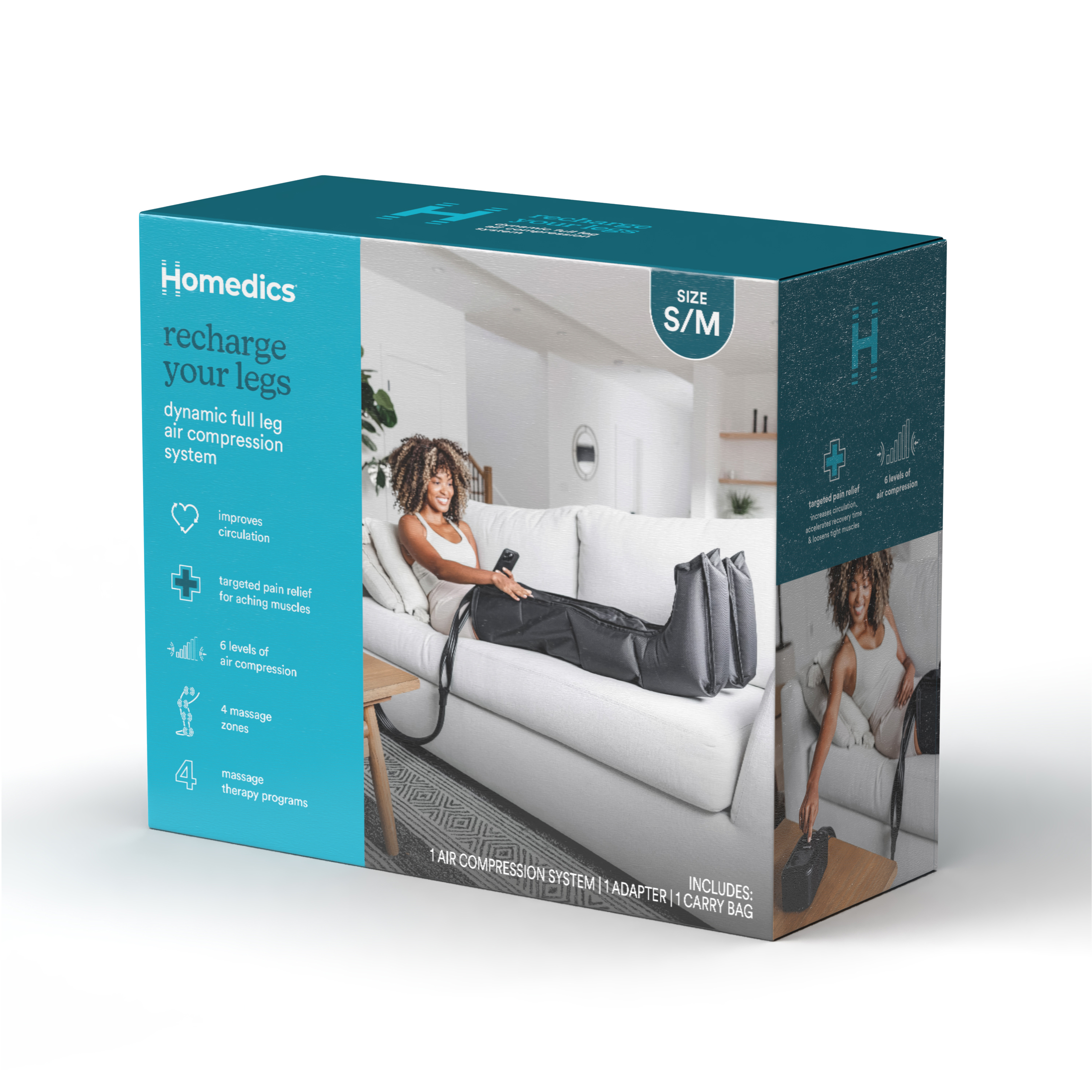 Homedics Dynamic full leg  Air compression -System  cordless  massage boots (Small/Medium)
