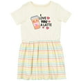 thumbnail image 3 of Inktastic I Love You a Latte with Coffee Cup Girls Toddler Dress, 3 of 5