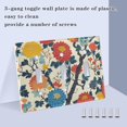 thumbnail image 3 of Yayeee Toggle Light Switch Wall Plate 3-Gang 6.37"x4.48" Decorative Outlet Cover, Vibrant Japanese Flowers, 3 of 7