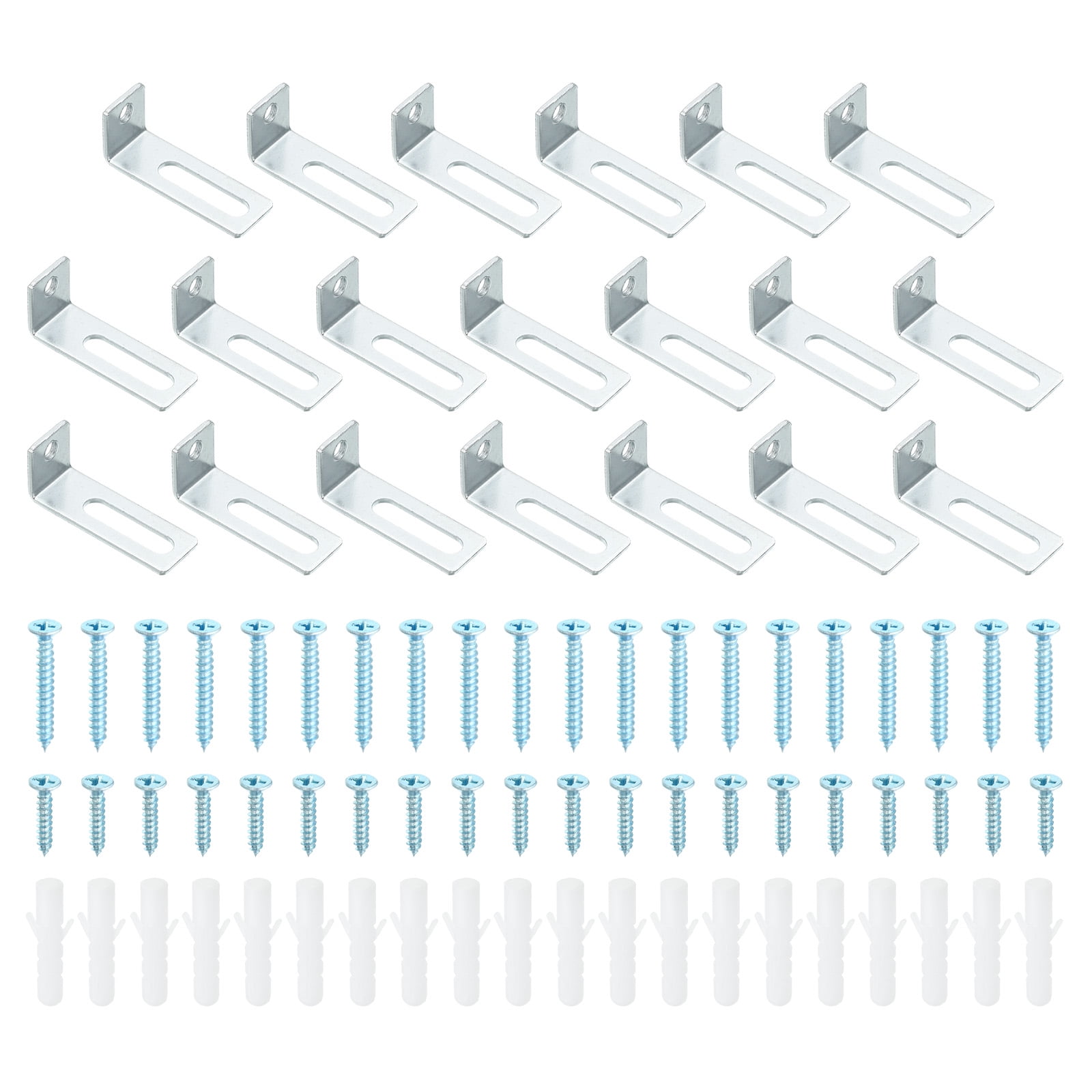 Unique Bargains Whiteboard Mounting Bracket Hardware, 20 Set White Board Wall Hanger Dry Erase Board Installation Fastener