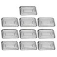 thumbnail image 1 of 10 Pcs Plateau de Service Alimentaire en Acier Inoxydable Plateau Multifonction pour Cuisine Repas, 1 of 3