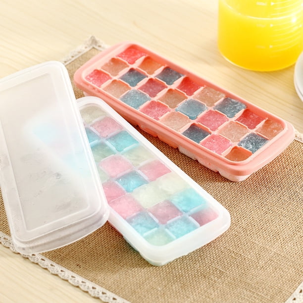 Xihbxyly Juego de Cubiteras, Diseño Flexible de Fácil Liberación, Tapa Antiderrames, Apto para Lavavajillas, Ideal para Bebidas y Postres, para Uso En Casa, Oficina o Cocina, Capacidad para 24 Cubito