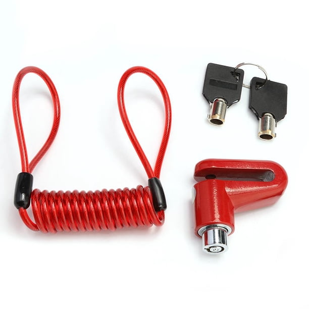 Bloqueo de frenos de disco de ruedas antirrobo con cable de acero para scooter M365 rojo Ehuebsd Accesorios para bicicletas