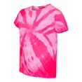 thumbnail image 2 of Gildan Tie Dye 68B Youth Neon One-Color Pinwheel Tee Shirt - Neon Pink, Medium, 2 of 3