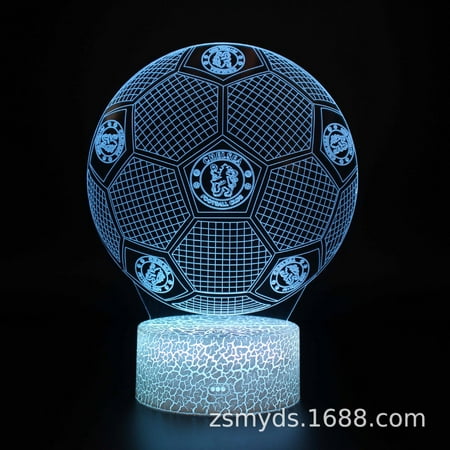 

TIMPCV Kids Night Lights 3D Football Birthday Christmas Valentine s Day Gifts for Sports Fans Boys Girls Crack Base: Touch + Timing（MY-409）