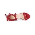 thumbnail image 4 of BLISSFUL STEP Women's Shoes Lace Up Chunky Heels Open Toe Faux Suede Sandals Red 9.5, 4 of 8